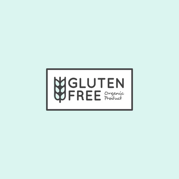 Logo Set rozet madde uyarı etiketi simgesi Gluten Buğday ücretsiz organik ürün etiketi — Stok Vektör