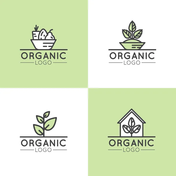 Logo pro ekologické Veganská zdravá Shop nebo obchod — Stockový vektor