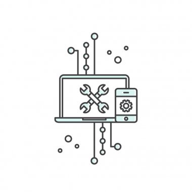 Vector Icon Style Illustration Logo of API Application Programming Interface, Cloud Data, Web and Mobile App Development, Coding, Sync and Update clipart svg vector 