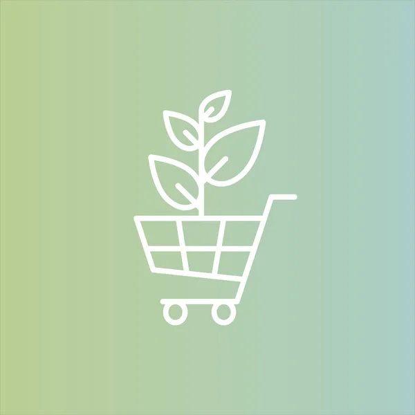 Λογότυπο για βιολογικά Vegan υγιή κατάστημα ή κατάστημα. Πράσινο φυσικό δέντρο φυτό με φύλλα σύμβολο — Διανυσματικό Αρχείο