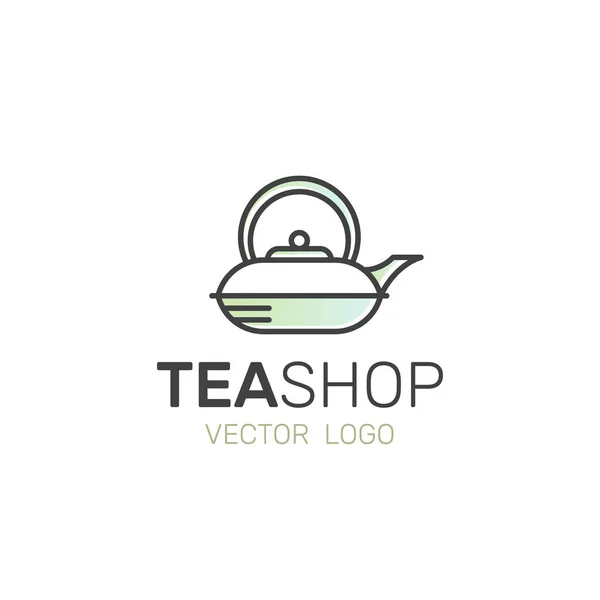 有機の緑茶健康的なライフ スタイルのためのショップ。カップ有機緑茶と新鮮な緑の葉します。 — ストックベクタ
