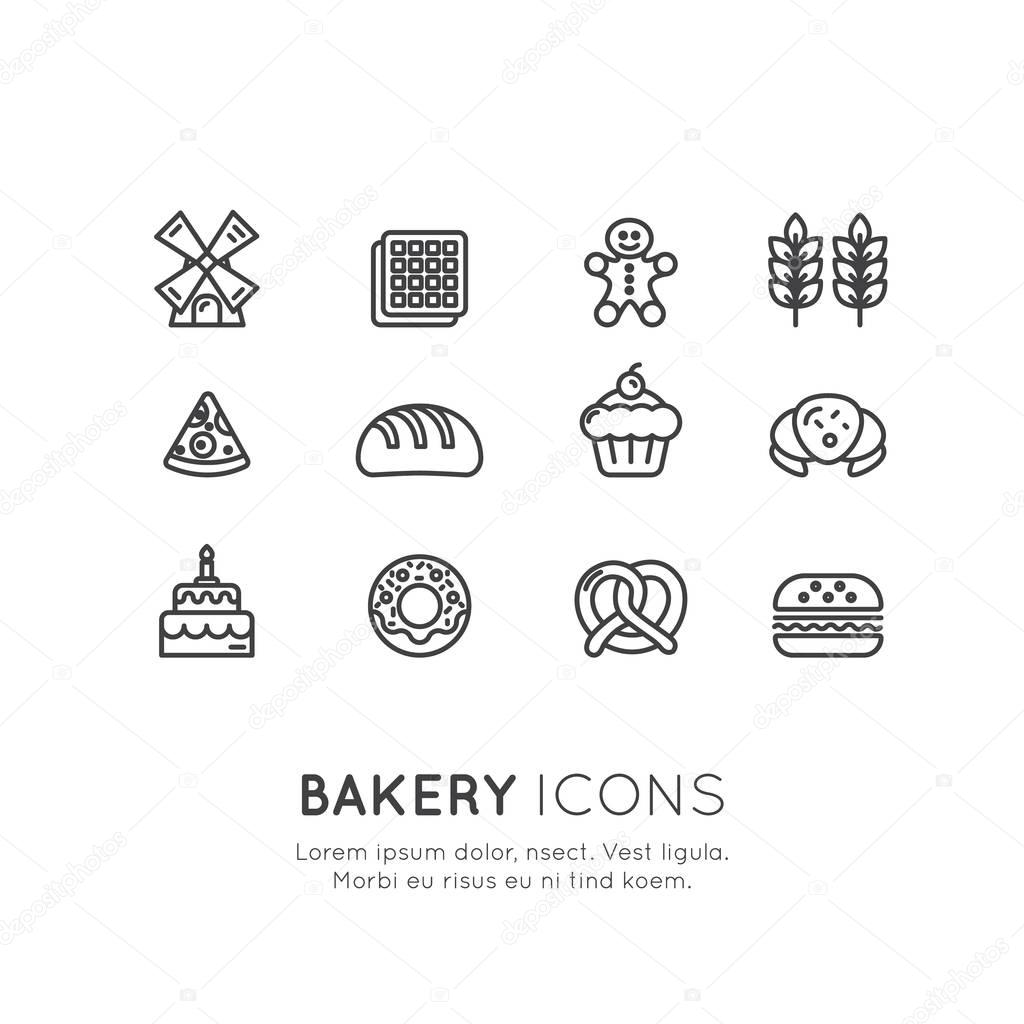 Bakery Sweet Shop, Custom Cake Production, Bread Factory, Pretzel and Waffle, Donut, Cookie