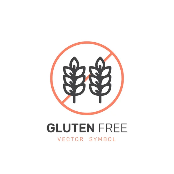 Logo Badge Ingredient Warning Label Icon. Allergens Gluten Wheat Product — Stock Vector