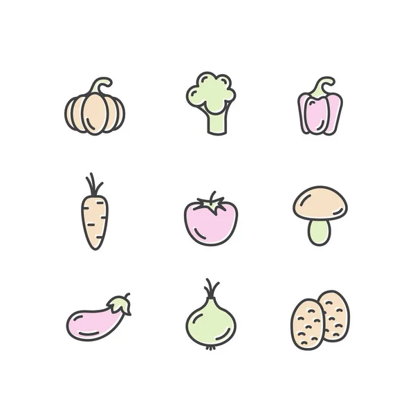 Логотип для здорового магазину або магазину Organic Vegan. Зелені натуральні овочеві символи — стоковий вектор
