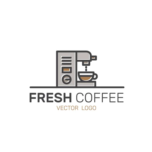 Coffee Shop, egyéni forró ital, gyári, áruház, reggel reggeli ital — Stock Vector