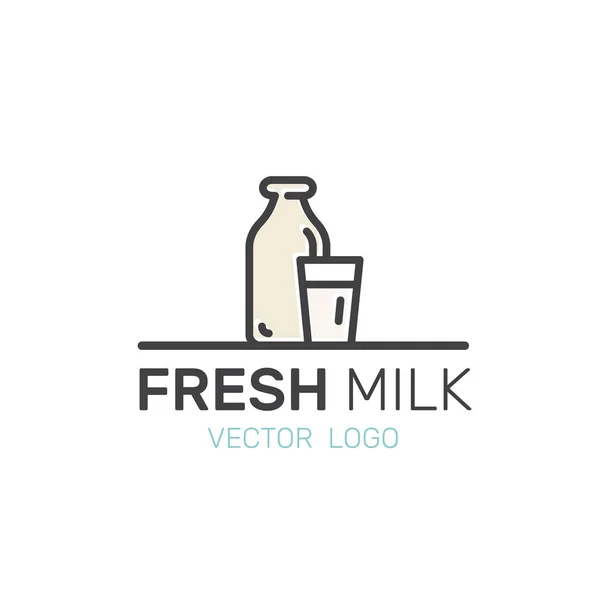 Lactosa, Diario, Productos lácteos. Granja y símbolos orgánicos. Bio Market, Tienda de Campo , — Vector de stock