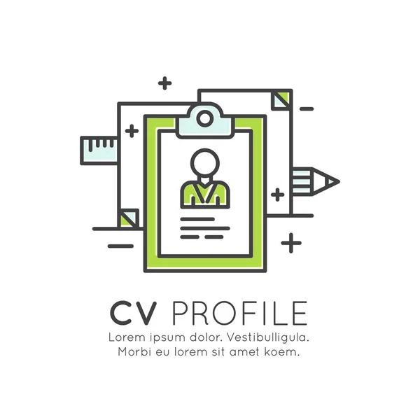 Conceito de ilustração de CV Perfil do empregado — Vetor de Stock