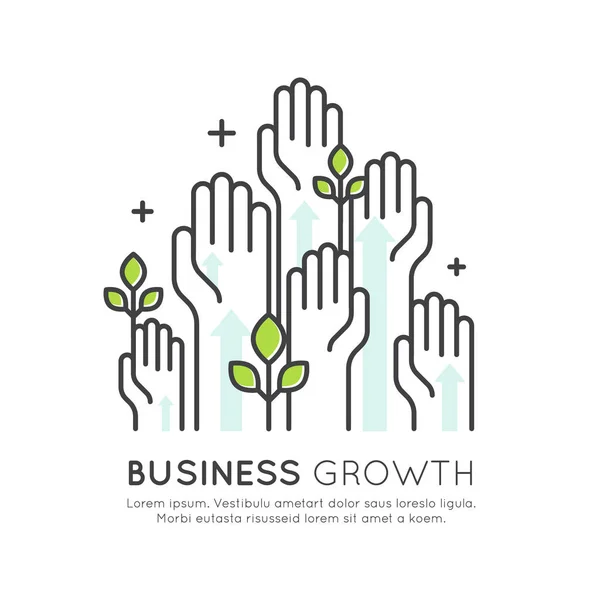 Concetto di start up Crescita, sviluppo e crescita delle imprese — Vettoriale Stock