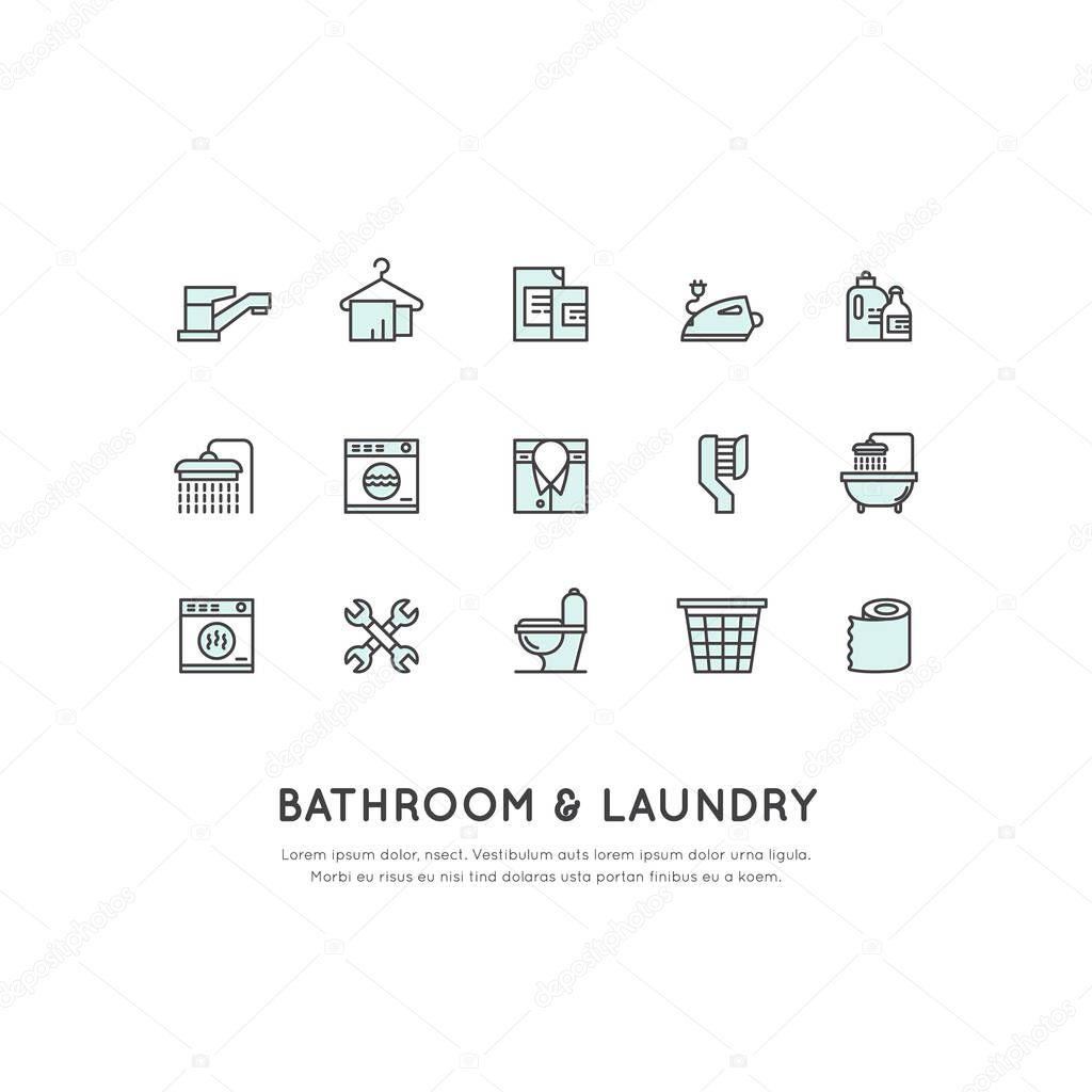 Concept of Bathroom and Laundry Items