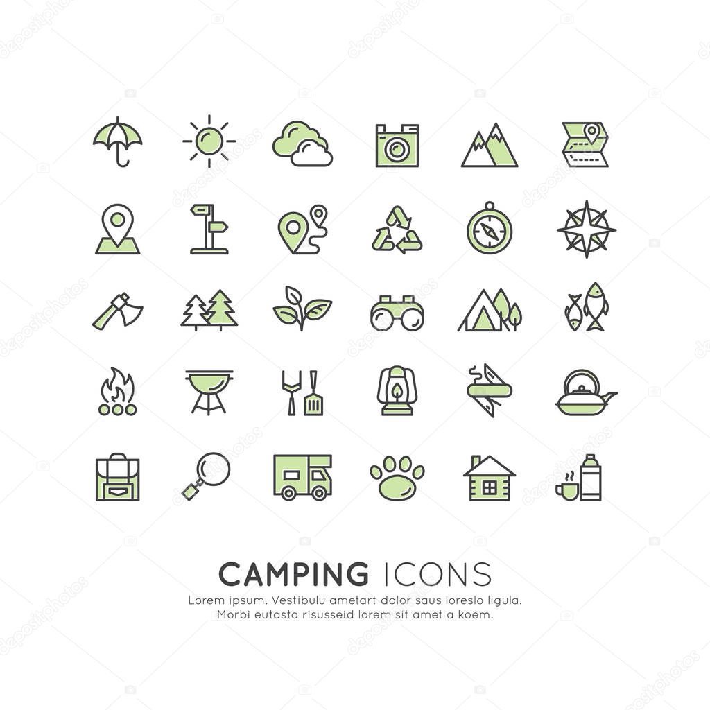 Concept of Camping Outdoor Activity Tools