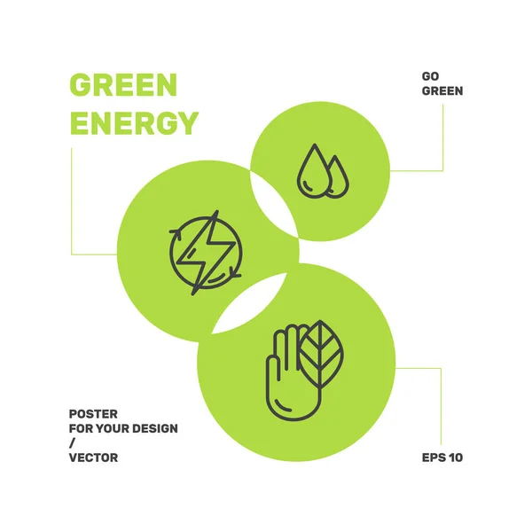 Diseño de medio ambiente, energías renovables, tecnología sostenible — Archivo Imágenes Vectoriales