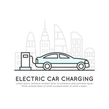 Güç kaynağı fişli şarj cihazı, şarj, yenilenebilir enerji sembolü, elektrikli otomobil rozet izole