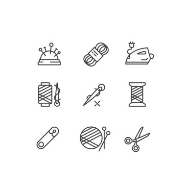 İzole kavramı dikiş, terzi dükkanı araçları, nesne