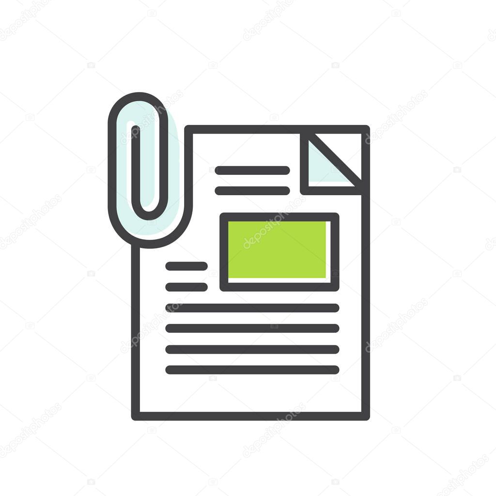 Vector Icon Style Illustration Logo of Attachment Email Post File, Paper Clip, Folder, Sending Information and Content, Isolated Badge