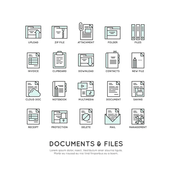 Concepto de Carpeta de Archivo y Tipos de Documentos Cloud Control Management — Vector de stock