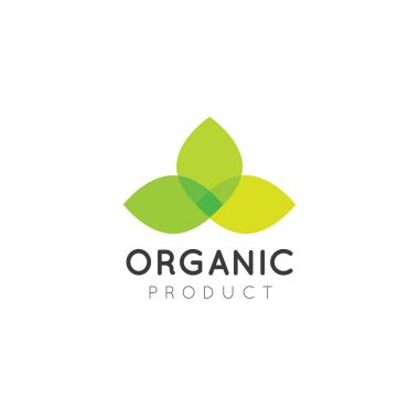 Organik Vegan sağlıklı dükkan ya da mağaza. Sembolü ile yeşil bitki yaprakları
