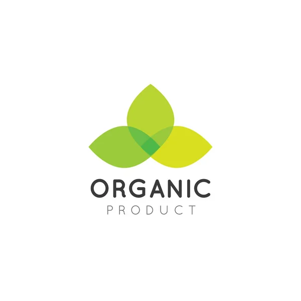 Tienda o tienda orgánica vegana saludable. Planta Verde con Símbolo de Hojas — Vector de stock