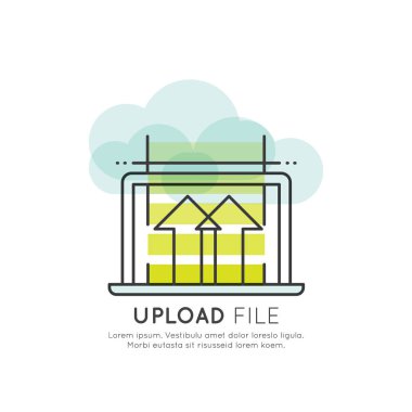 Kavram bulut Denetim Yönetimi, API, ağ bağlantısı, yükleme ve eşitleme işlemi indirme