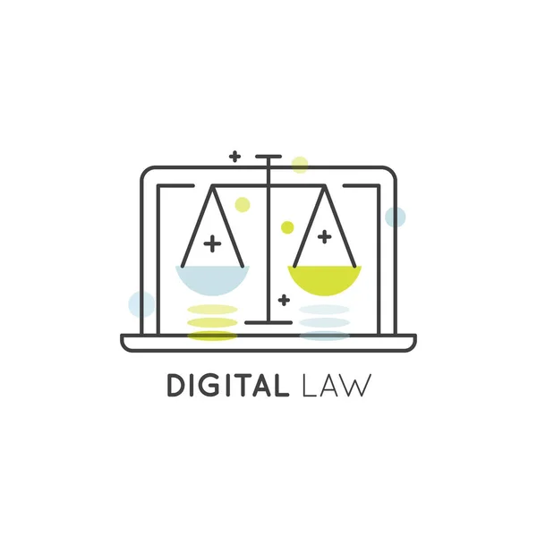 Conceito de Direito Digital e Direitos Autorais — Vetor de Stock