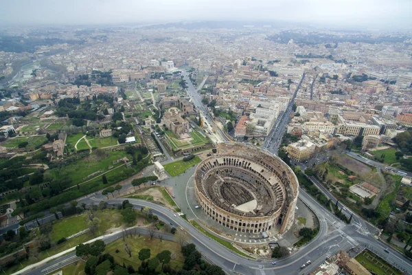 Fotografia Aérea Coliseu Roma Itália — Fotografia de Stock