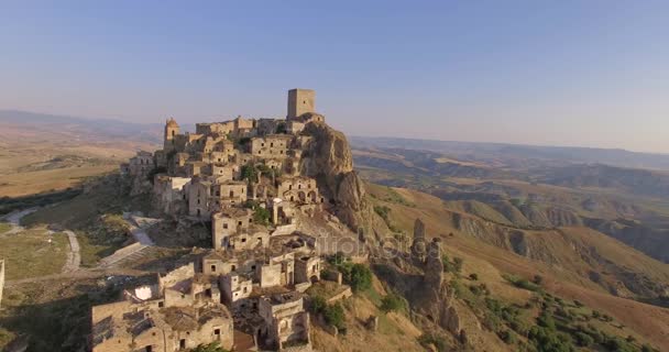 Aerial view of Craco — Stock Video
