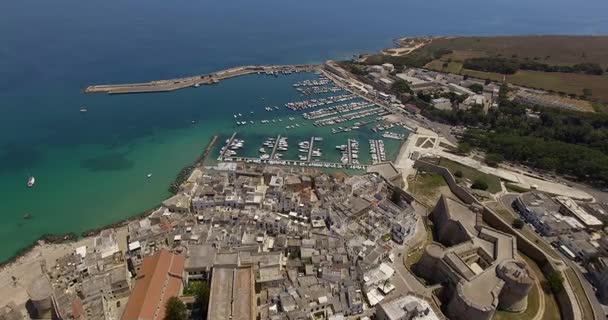 Luchtfoto van Otranto — Stockvideo