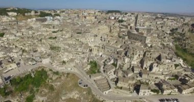 Matera, İtalya'nın havadan görünümü