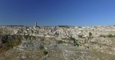 Matera, İtalya'nın havadan görünümü