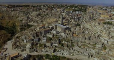 Matera, İtalya'nın havadan görünümü