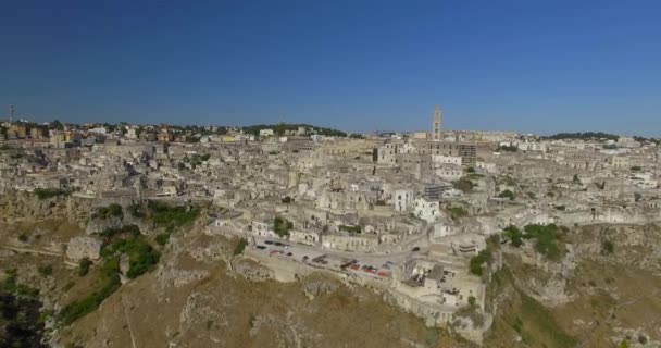 Luftaufnahme von Matera, Italien — Stockvideo