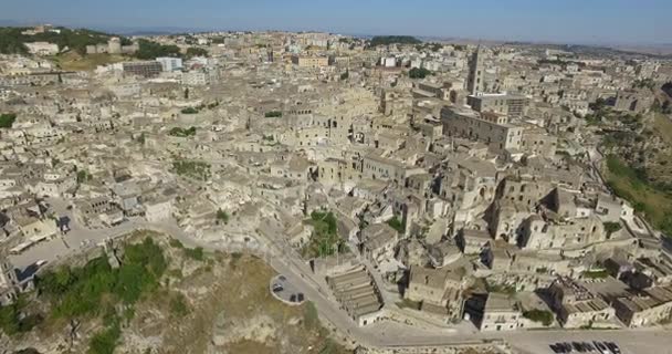 Flygfoto över Matera, Italien — Stockvideo