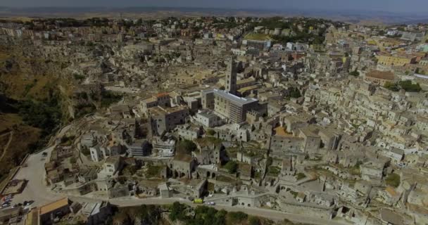 Aerial view of Matera , Italy — Stock Video