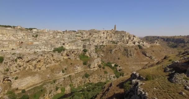 Widok z lotu ptaka Matera, Włochy — Wideo stockowe