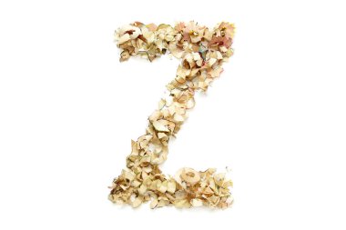 Tasarımınızda kullanılmak üzere renkli kalem talaşlarından Z harfi.