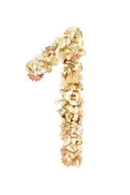 Projeniz için kalem talaşından yapılmış 1 rakamı.