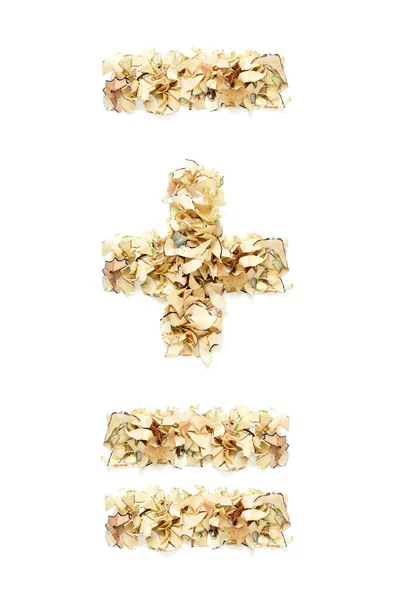 Sign Sign Equal Sign Made Pencil Shavings Your Project Royalty Free Stock Photos