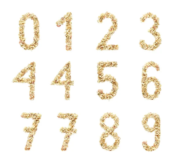 Digits Made Coloured Pencil Shavings Use Your Design Royalty Free Stock Images