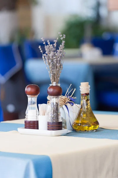 Little table in cafe — Stock Photo, Image