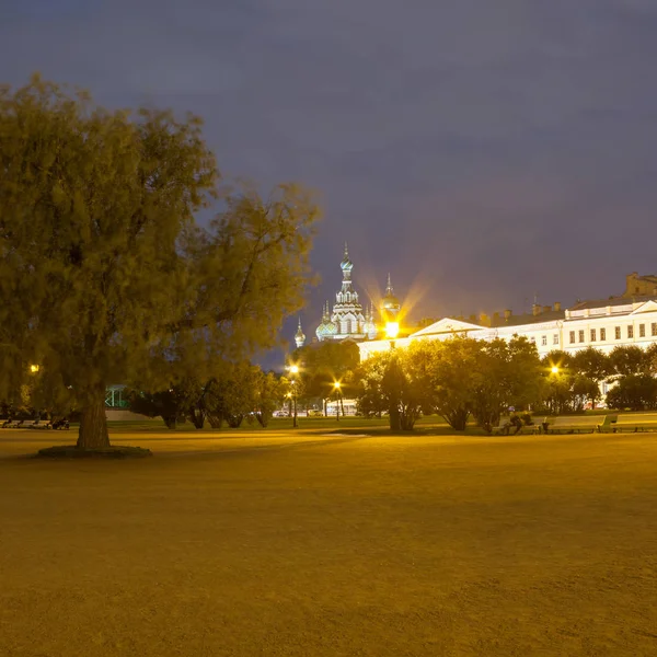 Vista nocturna de la Catedral de la Sangre del Salvador — Foto de Stock