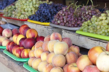 Greengrocery taze meyve ve sebze ile.