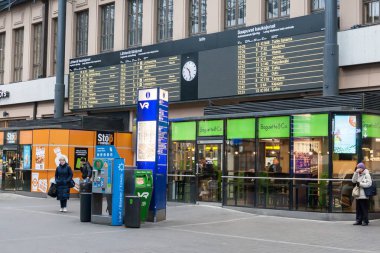 Helsinki, Finlandiya - Ekim 25:railway istasyonu Helsinki şehir