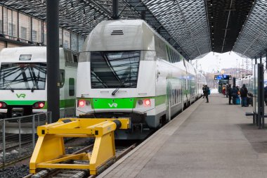 Helsinki, Finlandiya - 25 Ekim: tren istasyonu şehir, Helsiki, Finlandiya - 25 Ekim 2016
