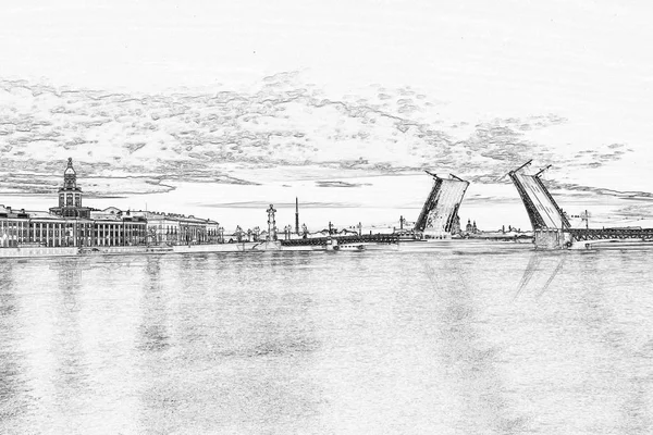 Рисунок набережная санкт петербурга