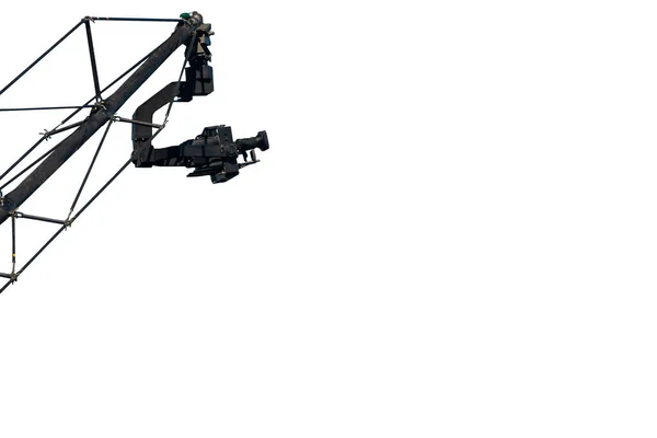 Camera Camera Crane White Background — стоковое фото