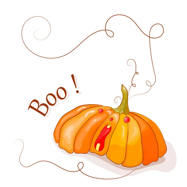 Kabak kırmızı gözleri ile. Boo. Cadılar Bayramınız Kutlu Olsun. Vektör çizim