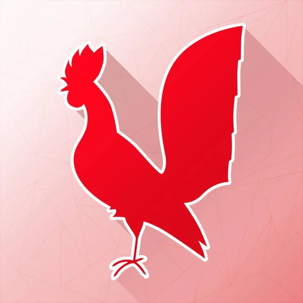 Horoz. Horoz kırmızı. 2017 horoz sembolü. Yeni Yılınız Kutlu Olsun. Çin takvimi. Horoz siluet. Horoz uzun gölge. Horoz vektör çizim. Horoz izole. 2017.