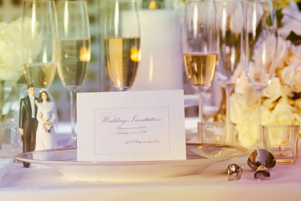 Tarjeta Nota Boda Plato Recepción — Foto de Stock