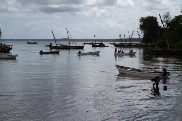 sea near the harbo of stone town in zanzibar