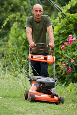 Bahçıvan iş çim kesme