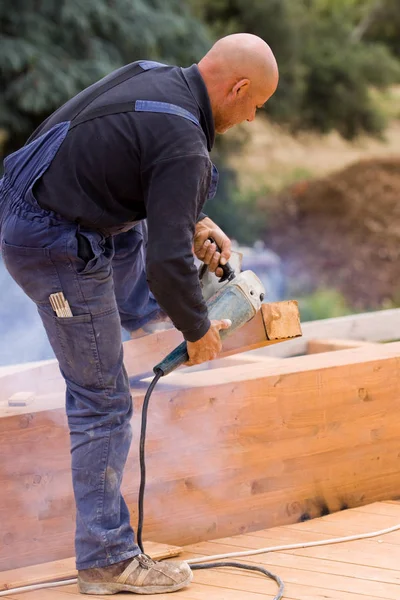 Maurer Bei Der Arbeit Auf Einer Baustelle — Stockfoto